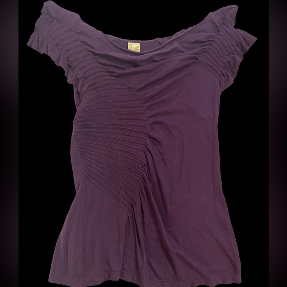 Anthropologie vintage & rare molded & melded deep purple tee XS unique classic - Picture 1 of 7
